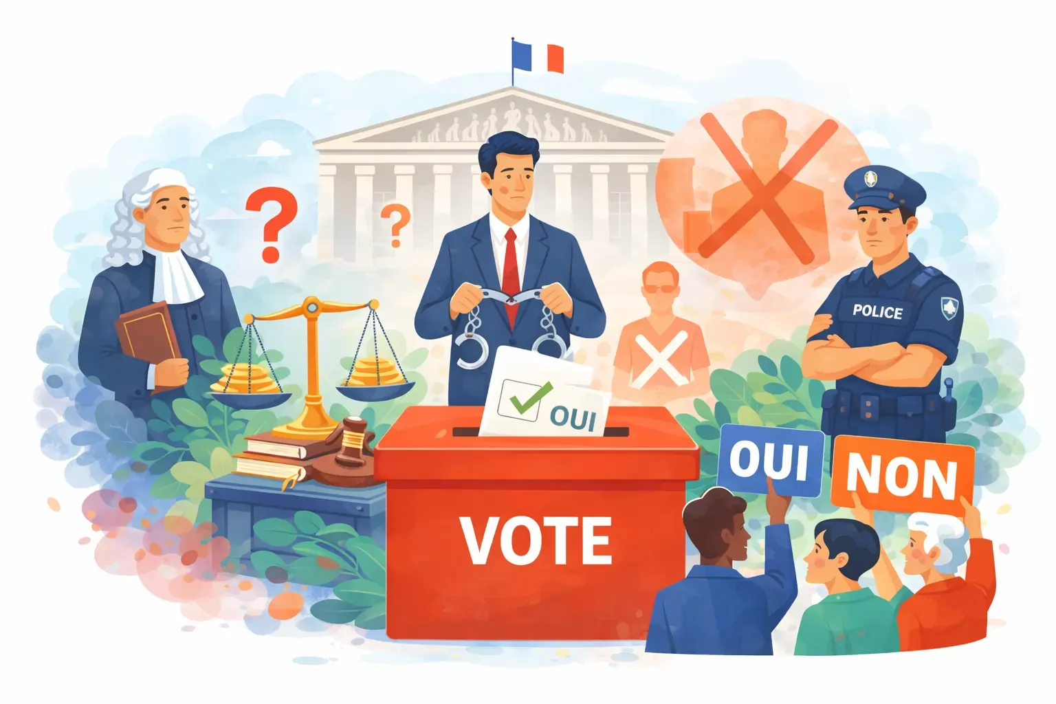 Illustration d’un référendum en France sur l’inéligibilité des responsables politiques condamnés. 